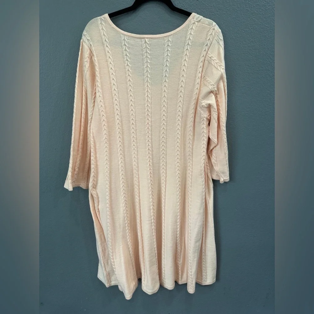 Torrid Acas blush Cable Knit Sweater Dress Size 3(3X) Pink Peach (22/24) NWT - Picture 4 of 5
